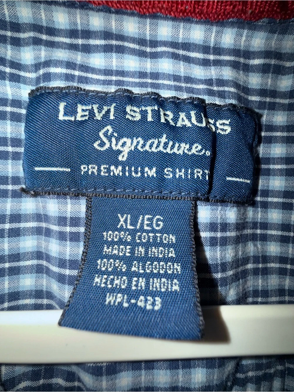 Men's Short Sleeve Check Shirt - Blue/White